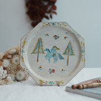 TATA Pottery Studio 田中大輝 & 田边桂- Slip Octagon Plate TP06 #1