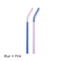 Amabro Ware Two Tone Glass Straw Set of 2