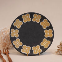 Kei Mitsumochi ミツ持啓 Yellow Flower Rim Large Round Plate  KM35