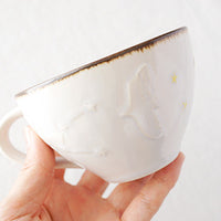 Mashiko Pottery Yoshizawa Bird and Star Sign Mug