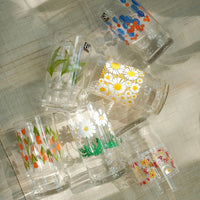 Aderia Glass Retro Tumbler - Daisy