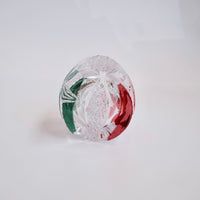 Edo Kiriko Whisky Glass Rock Glass "Buttfly with Flower" Green/Red by Junichi Nabetani, Master of traditional crafts
