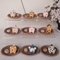 Japanese Clay Animals Incense Holder - Animal Collection