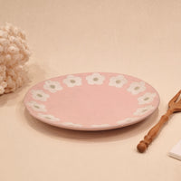 Kei Mitsumochi ミツ持啓 Flower Rim Pink Round Plate-Large  KM40