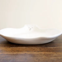 Mashiko Pottery Yoshizawa White Polar Bear Plate