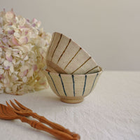 SAKUZAN Kairagi Jussou Stripe Large Rice Bowl