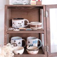 Natural Wood Storage Display Rack - Dark