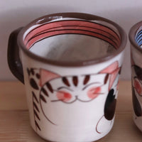 Hasami ware Friendly Cats Mug