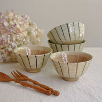 SAKUZAN Kairagi Jussou Stripe Large Rice Bowl
