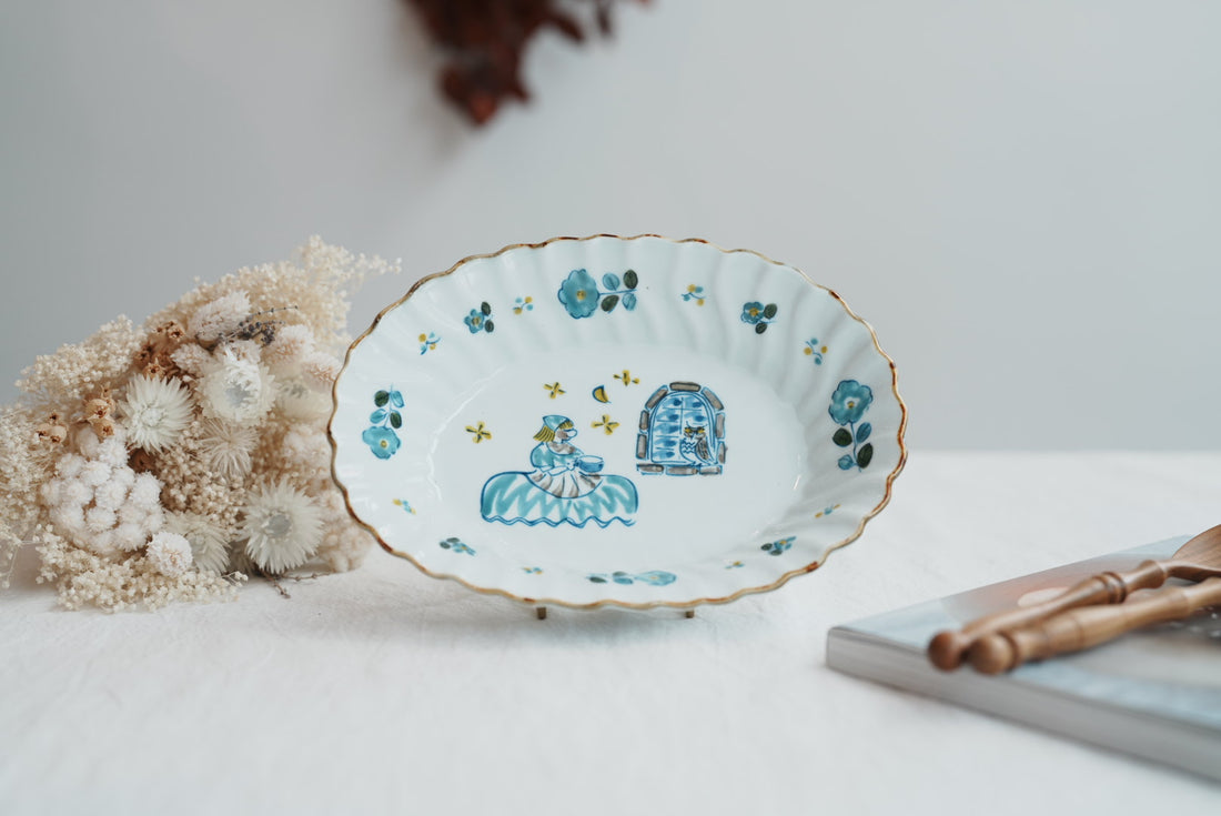 TATA Pottery Studio 田中大輝 & 田边桂- Porcelain Oval Bowl - Medium TP09 #1