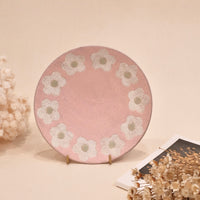 Kei Mitsumochi ミツ持啓 Flower Rim Pink Round Plate-Small  KM41