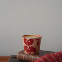 SiShuang Red Checked with Butterfly Coffee Cup