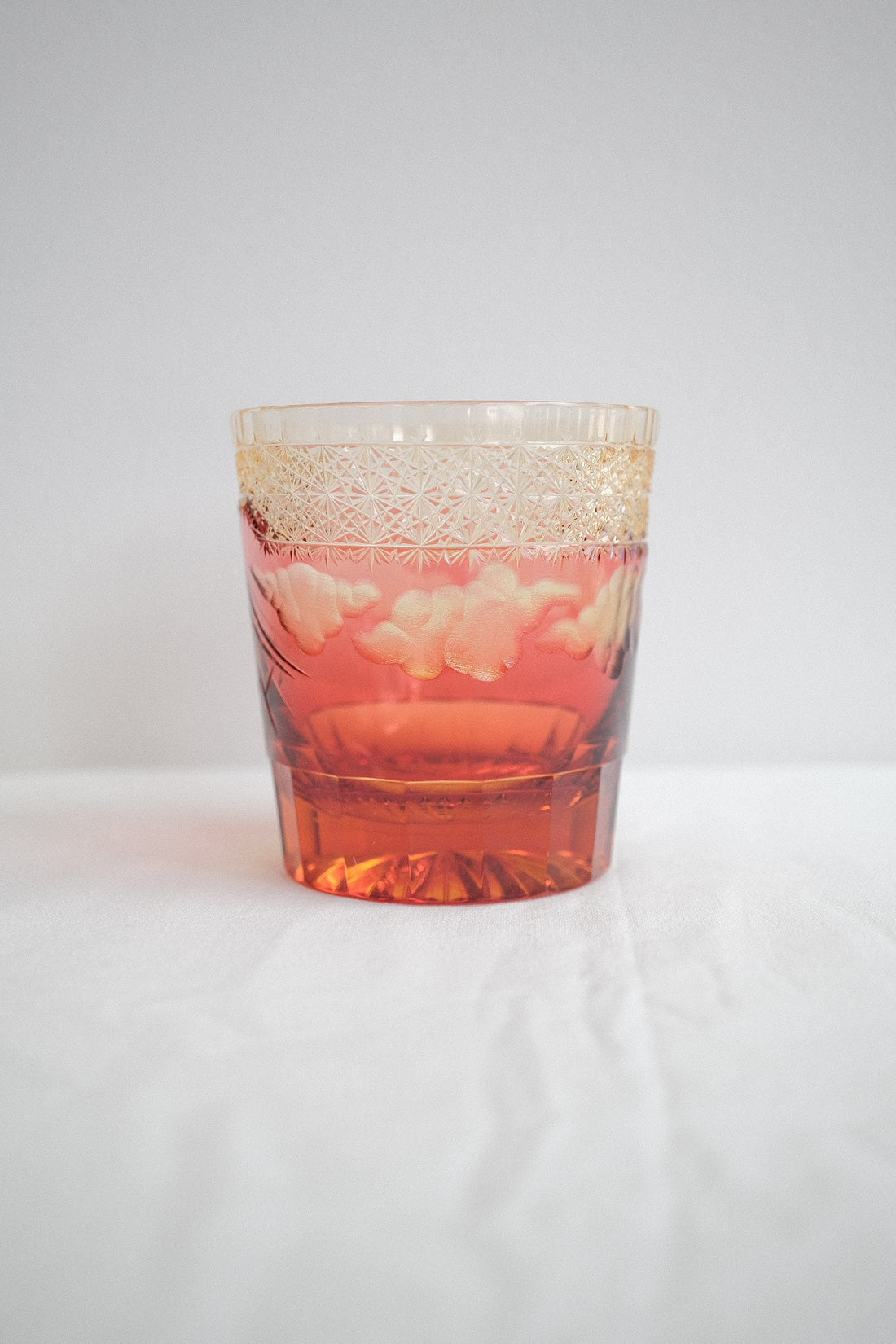 Harisho Yamada Glass - 山下白雨 Whiskey Crystal Glass- Red
