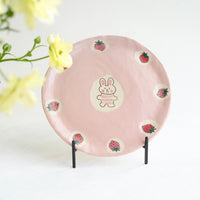 Fumiko Kondo 近藤布美子 - Pink Rabbit Small Plate FK31