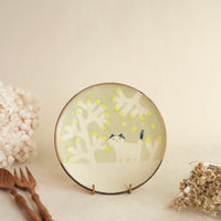Makiko Sato 佐藤牧子 - Cat & Plant Round Plate MS02