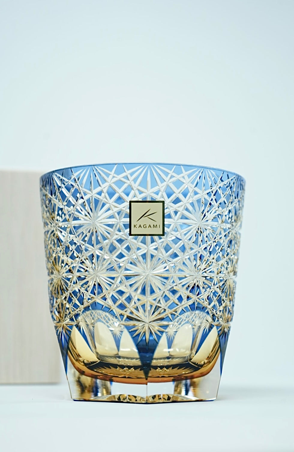 Kagami Crystal - Whisky Glass, Edo Kiriko Kasaneirome &quot;Ogiku (chrysanthemum in abundance)&quot; by Junichi Nabetani