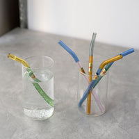 Amabro Ware Two Tone Glass Straw Set of 2