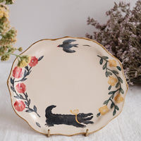 Nakagaki Tomoko Water Color Hand Painted Flower Shaped Plate - KP10 #18