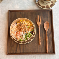 Non-Slip Surface Natural Wood Serving Tray