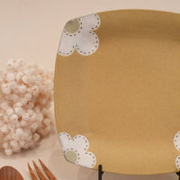 Kei Mitsumochi ミツ持啓 24cm Square Plate - Yellow Flower KM21