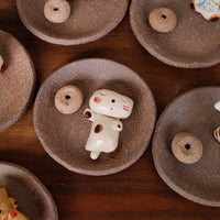 Japanese Clay Animals Incense Holder - Cat Collection