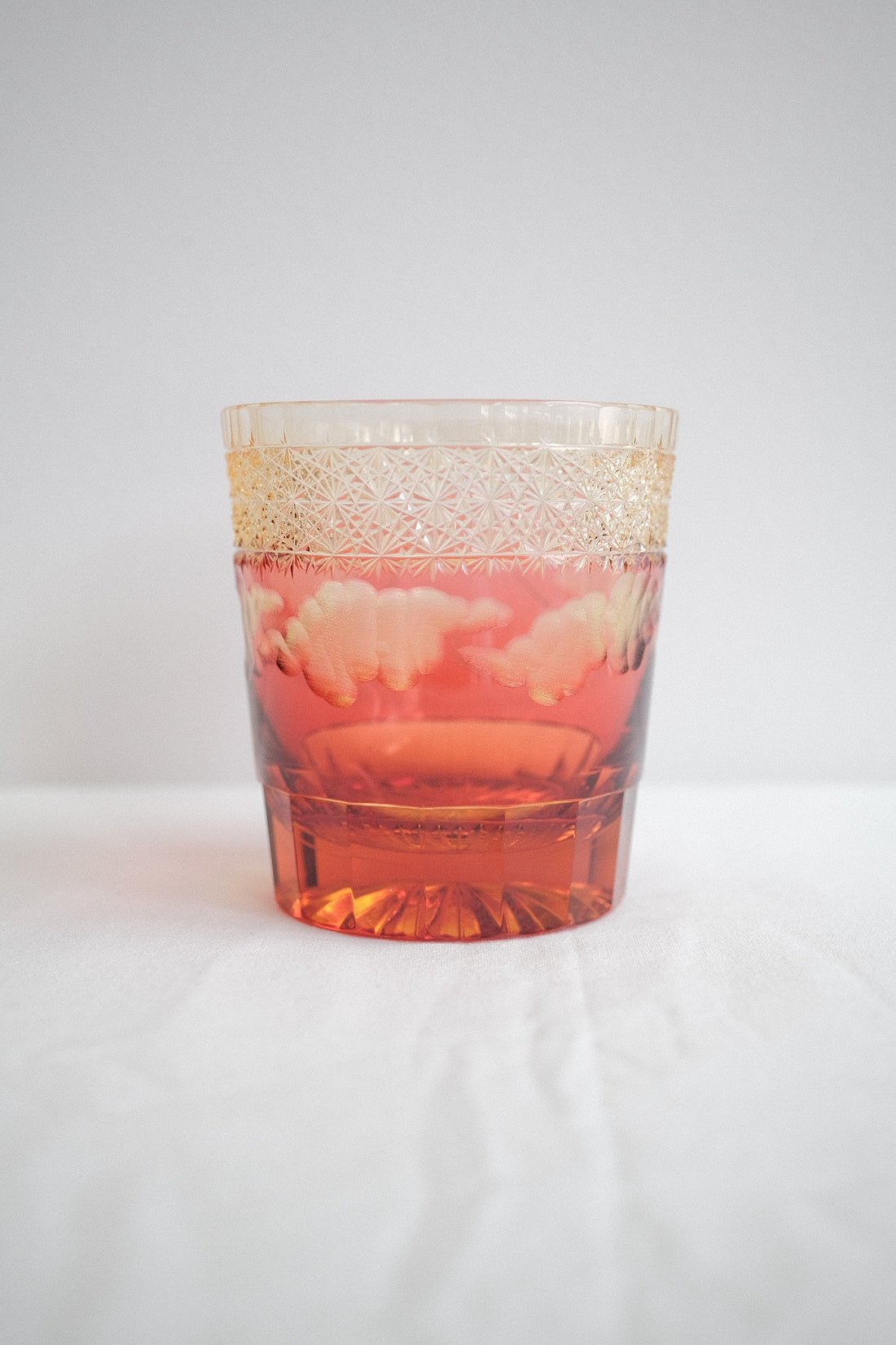 Harisho Yamada Glass - 山下白雨 Whiskey Crystal Glass- Red