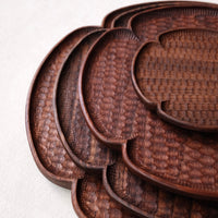 Kazunori Takatsuka 高塚和則 Flower Plate Walnut Wood Large KU10