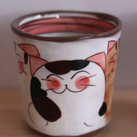 Hasami ware Friendly Cats Mug