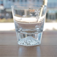 Edo Glass Mt. Fuji Glass Tumbler with Sakura Petal - Large 280ml