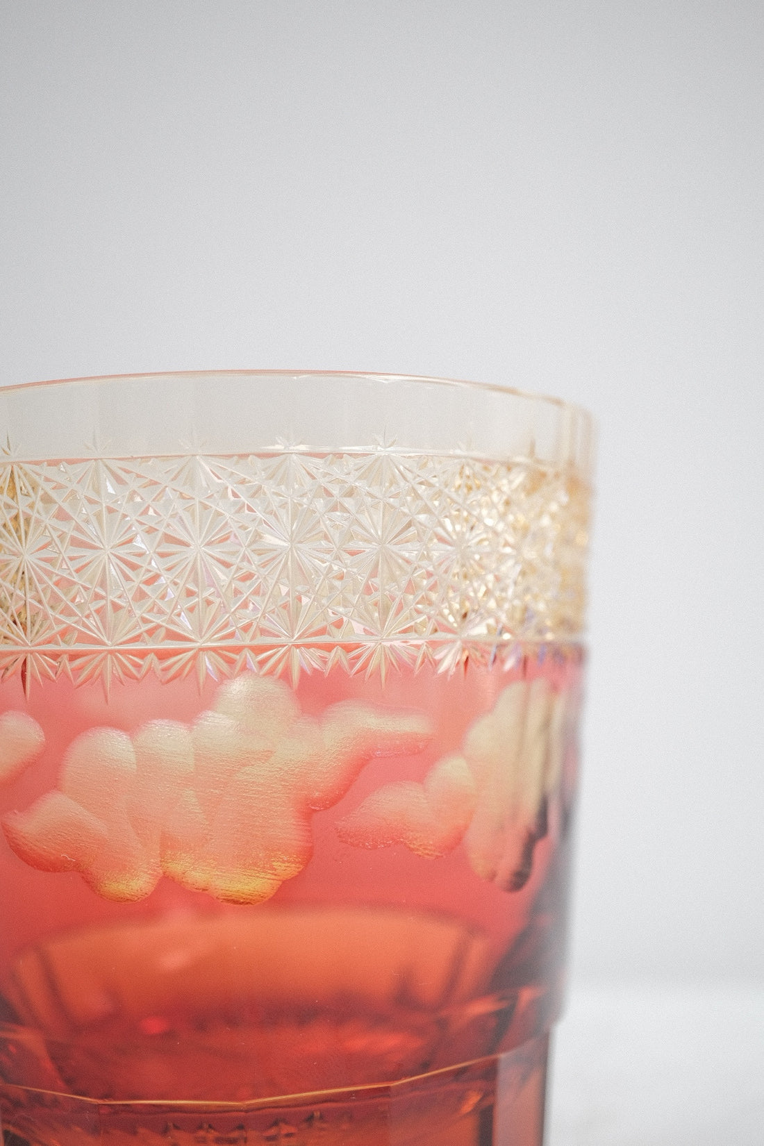 Harisho Yamada Glass - 山下白雨 Whiskey Crystal Glass- Red