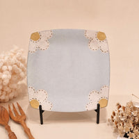 Kei Mitsumochi ミツ持啓 17cm Square Plate - Blue Flower KM27