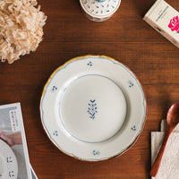 Kazuaki Shimura 志村和晃- Sometsuke Floral 6" Rimmed Plate KAS03