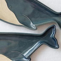 Mashiko Pottery Yoshizawa Blue Whale Plate