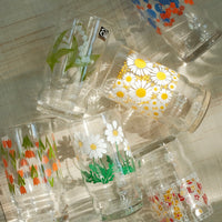 Aderia Glass Retro Tumbler - Daisy