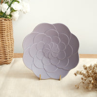 Mashiko Pottery Yoshizawa Purple Flower Plate