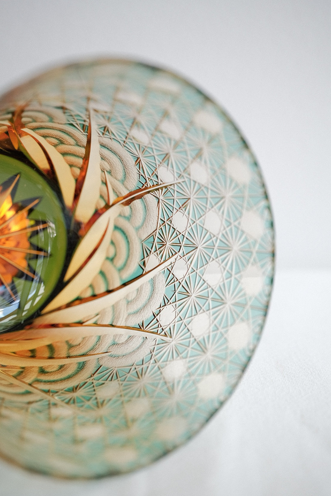 Harisho Yamada Glass - 漣-sazanami Whiskey Crystal Glass - Green