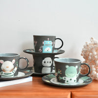 Akemi Nakamura 中村明美 Animal Mug with Saucer AN09
