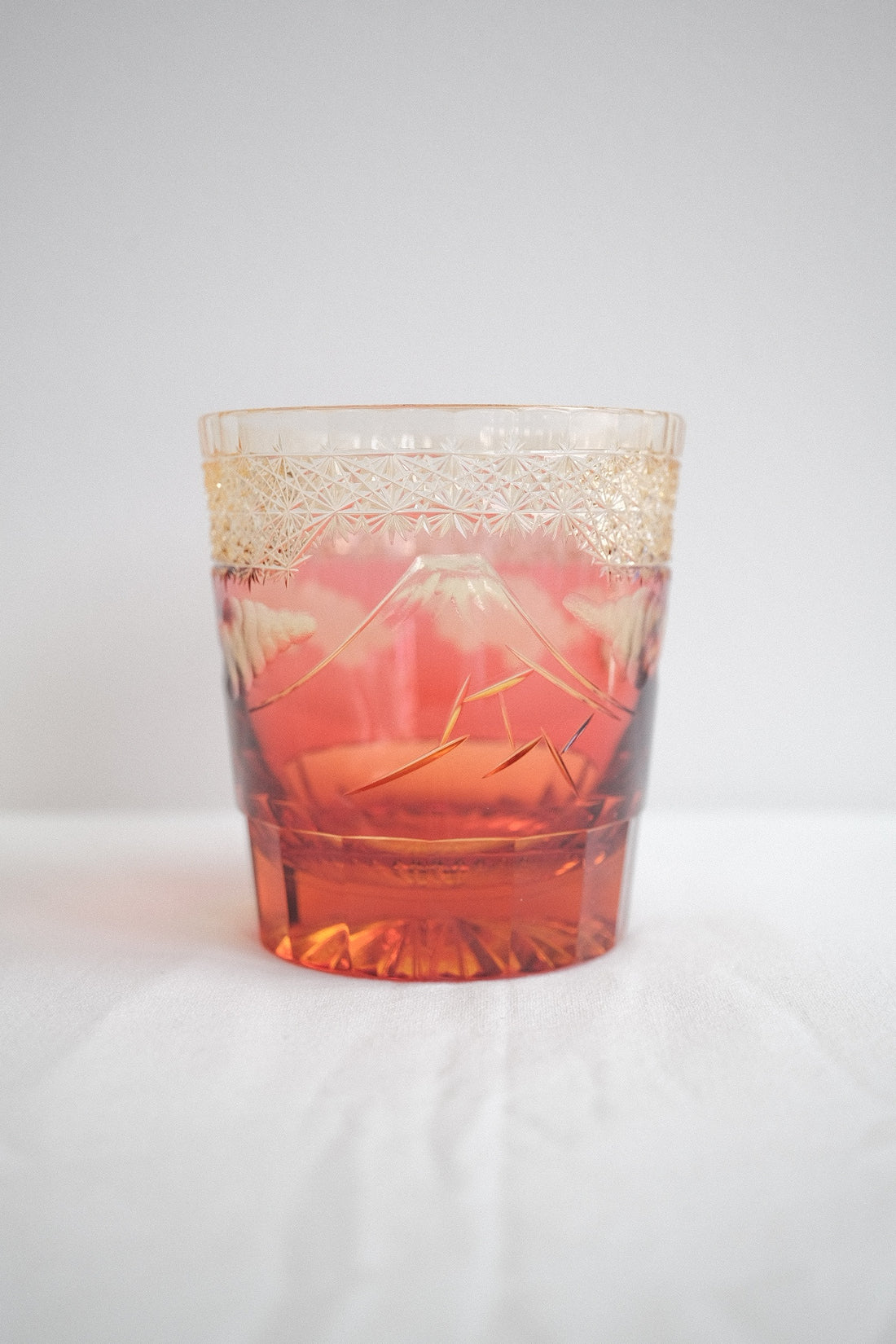 Harisho Yamada Glass - 山下白雨 Whiskey Crystal Glass- Red