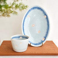 Mino Ware Sakura Free Cup and Plate