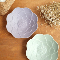 Mashiko Pottery Yoshizawa Purple Flower Plate