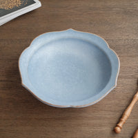 Norio Nakabayashi 中林範夫 Floral Shaped Deep Plate - Light Blue NN03
