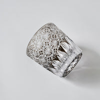 Edo Kiriko Whisky Glass Rock Glass "Large Chrysanthemum" Black by Junichi Nabetani, Master of traditional crafts