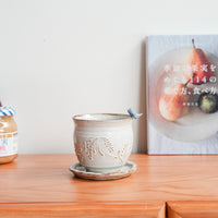 Satomi Motohashi 本橋里美 Bird Mug and Saucer - White SM16
