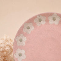 Kei Mitsumochi ミツ持啓 Flower Rim Pink Round Plate-Large  KM40