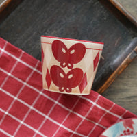 SiShuang Red Checked with Butterfly Coffee Cup