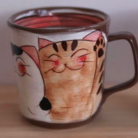 Hasami ware Friendly Cats Mug