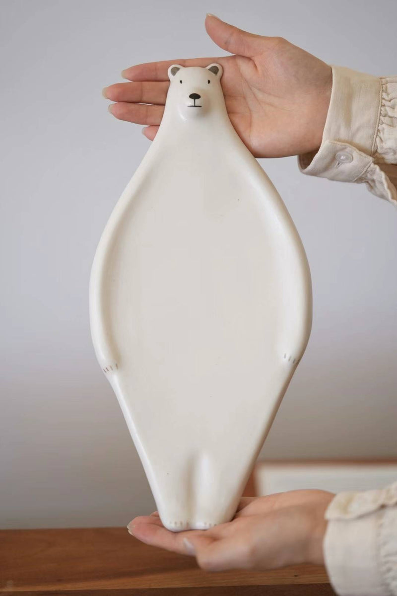小堤晶子　ゾウカップ Akiko Ozutsumi 小堤晶子 Bear Long Plate OZ09 – Yochi Cups