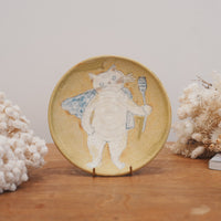 Tomoko Kubo コンガリ舍 Large Cat Plate TK19