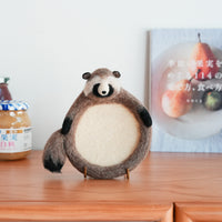 Aya and Yoshiko Wool Felt Animal Coaster - Raccoon YS10