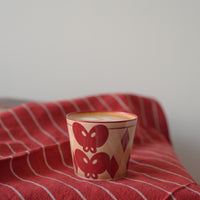 SiShuang Red Checked with Butterfly Coffee Cup